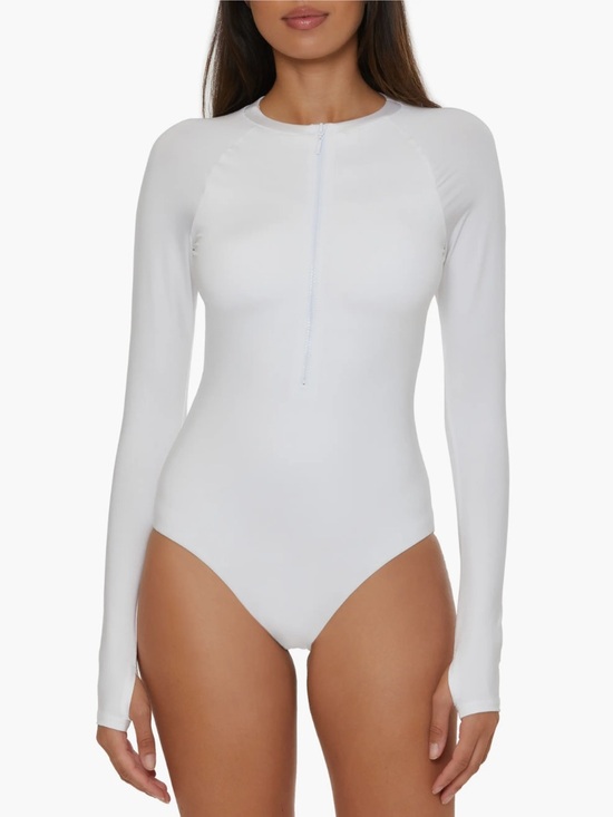 Trina Turk Other - Trina Turk Half Zip Long Sleeve One-Piece Rashguard Swimsuit NWT